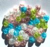 50 8mm Crackle Glass Heart Bead Mix Pack
